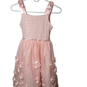 Pink Floral Tulle Party Dress